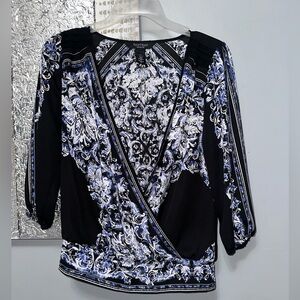 WHITE HOUSE BLACK MARKET OPEN WRAP BLOUSE